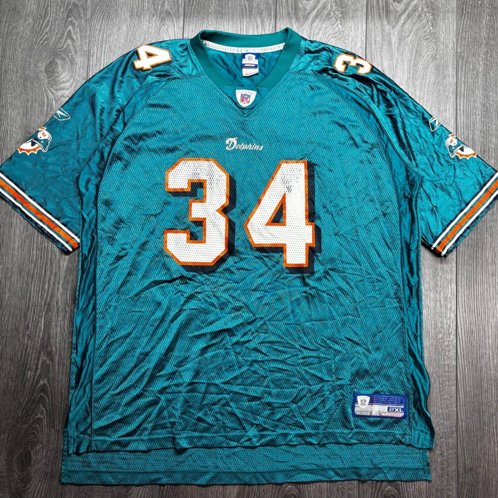 Reebok Miami Dolphins Ricky Williams 34 NFL Jersey Mens 2XL Teal Football Mesh